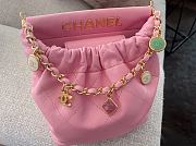 Okify Chanel Resin Charms Chain Bucket Bag Quilted Lambskin Small Light Pink - 4