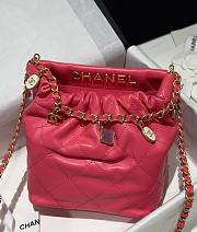 Okify Chanel Resin Charms Chain Bucket Bag Quilted Lambskin Small Pink - 6