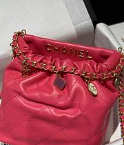 Okify Chanel Resin Charms Chain Bucket Bag Quilted Lambskin Small Pink - 3