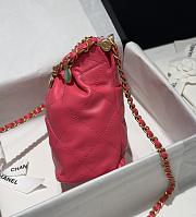 Okify Chanel Resin Charms Chain Bucket Bag Quilted Lambskin Small Pink - 4
