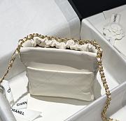 Okify Chanel Resin Charms Chain Bucket Bag Quilted Lambskin Small White - 6