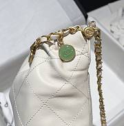 Okify Chanel Resin Charms Chain Bucket Bag Quilted Lambskin Small White - 5