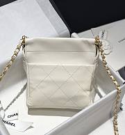 Okify Chanel Resin Charms Chain Bucket Bag Quilted Lambskin Small White - 4