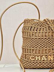 Okify Chanel 22 Mini Handbag Metallic Calfskin Macrame & Gold-Tone Metal Gold - 2