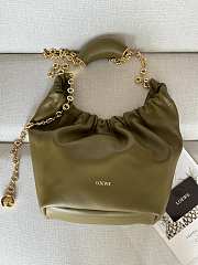 Okify Loewe Small Squeeze Bag In Nappa Lambskin Green Olive - 2