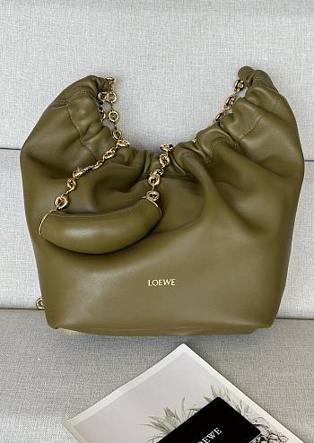 Okify Loewe Small Squeeze Bag In Nappa Lambskin Green Olive