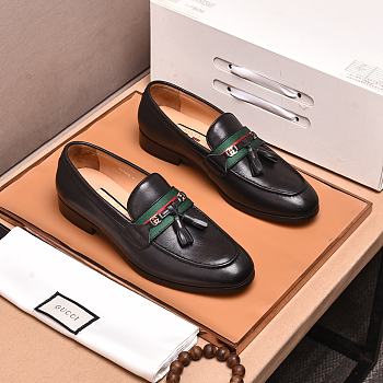 Okify Gucci Black Loafer With Web And Interlocking G