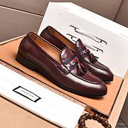 Okify Gucci Burgundy Loafer With Web And Interlocking G - 6