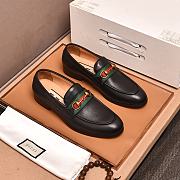 Okify Gucci Black Leather Web Horsebit Loafers - 1