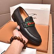Okify Gucci Black Leather Web Horsebit Loafers - 6