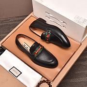 Okify Gucci Black Leather Web Horsebit Loafers - 3
