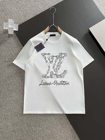 Okify LV T-shirt White/ Black 14663