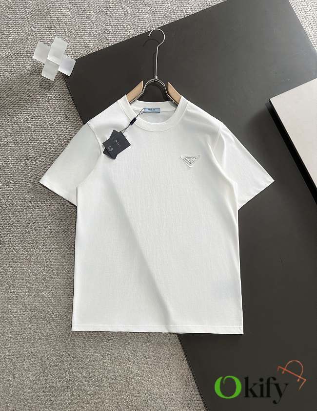 Okify Prada T-shirt White/ Black 14666	 - 1