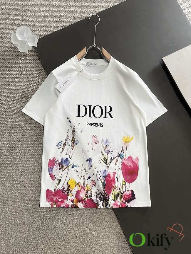 Okify Dior T-shirt White/ Black 14667 - 1