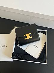 Okify Celine Small Wallet Triomphe In Shiny Calfskin Black - 1