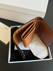 Okify Celine Small Trifold Wallet In Triomphe Canvas And Lambskin Tan - 6