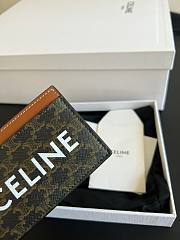 Okify Celine Card Holder In Triomphe Canvas With Celine Print Tan - 6