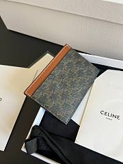 Okify Celine Card Holder In Triomphe Canvas With Celine Print Tan - 3