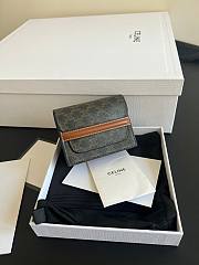 Okify Celine Business Card Holder In Triomphe Canvas And Lambskin Tan - 2