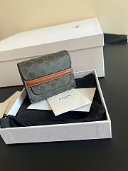 Okify Celine Business Card Holder In Triomphe Canvas And Lambskin Tan - 4