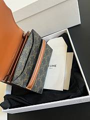 Okify Celine Business Card Holder In Triomphe Canvas And Lambskin Tan - 5