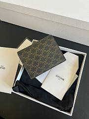 Okify Celine Business Card Holder In Triomphe Canvas And Lambskin Tan - 6