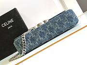 Okify Celine Chain Shoulder Bag Claude In Denim With Triomphe All-Over Denim / Silver - 6