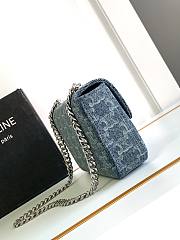Okify Celine Chain Shoulder Bag Claude In Denim With Triomphe All-Over Denim / Silver - 5