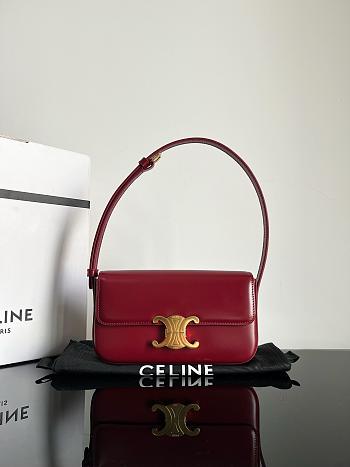 Okify Celine Shoulder Bag Claude In Shiny Calfskin Red
