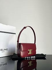 Okify Celine Shoulder Bag Claude In Shiny Calfskin Red - 6