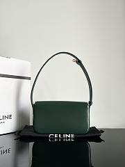 Okify Celine Shoulder Bag Claude In Shiny Calfskin Green - 4