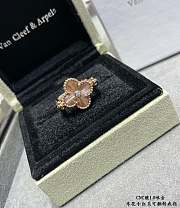 Okify VCA Vintage Alhambra Reversible Ring 18k Rose Gold Diamond - 4