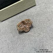Okify VCA Vintage Alhambra Reversible Ring 18k Rose Gold Diamond - 5