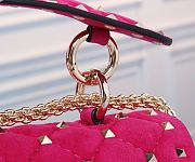 Okify Valentino Garavani Small Rockstud Spike Chain Bag Hot Pink - 5