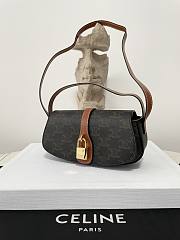 Okify Celine Clutch On Strap Tabou In Triomphe Canvas And Calfskin Tan - 5