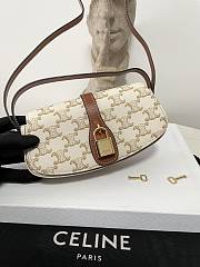 Okify Celine Clutch On Strap Tabou In Triomphe Canvas And Calfskin White - 6