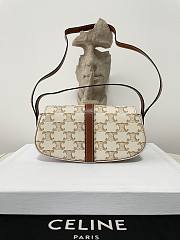 Okify Celine Clutch On Strap Tabou In Triomphe Canvas And Calfskin White - 3