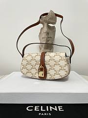Okify Celine Clutch On Strap Tabou In Triomphe Canvas And Calfskin White - 2
