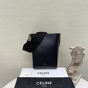 Okify Celine Sangle Small Bucket Bag In Soft Grained Calfskin Black - 1