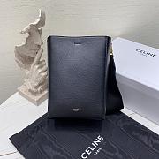 Okify Celine Sangle Small Bucket Bag In Soft Grained Calfskin Black - 5