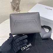 Okify Celine Sangle Small Bucket Bag In Soft Grained Calfskin Gray - 6
