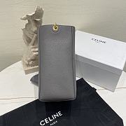 Okify Celine Sangle Small Bucket Bag In Soft Grained Calfskin Gray - 5