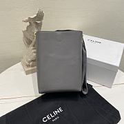 Okify Celine Sangle Small Bucket Bag In Soft Grained Calfskin Gray - 4