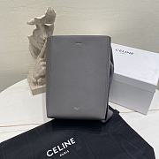Okify Celine Sangle Small Bucket Bag In Soft Grained Calfskin Gray - 3