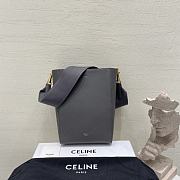 Okify Celine Sangle Small Bucket Bag In Soft Grained Calfskin Gray - 2