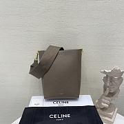 Okify Celine Sangle Small Bucket Bag In Soft Grained Calfskin Elephant - 6