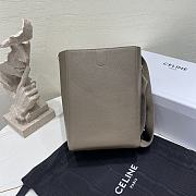 Okify Celine Sangle Small Bucket Bag In Soft Grained Calfskin Elephant - 4