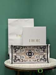 Okify Medium Dior Book Tote Beige Multicolor Butterfly Bandana Embroidery - 3