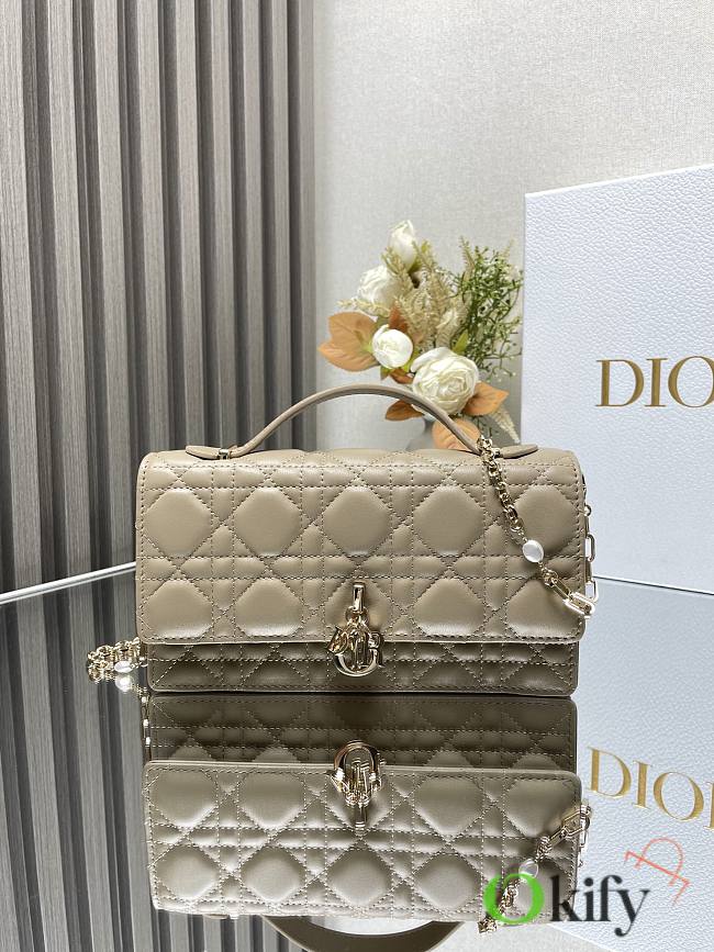 Okify Miss Dior Mini Bag Beige Cannage Lambskin - 1