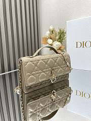 Okify Miss Dior Mini Bag Beige Cannage Lambskin - 6